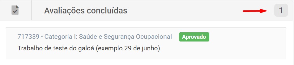 Avaliações concluídas