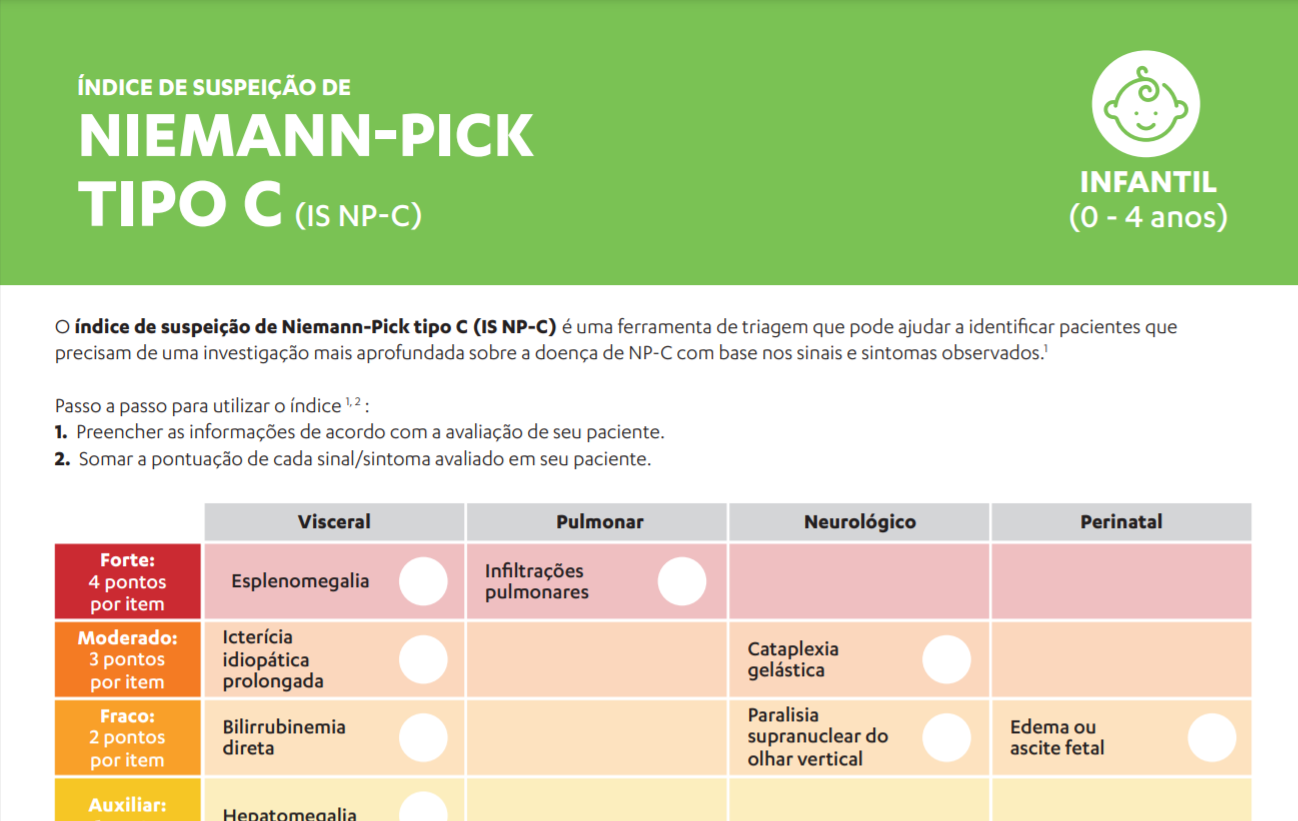 Índice de Suspeição de NP-C - Infantil Índice de Suspeição de NP-C - Infantil
